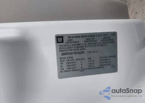 2007 Chevrolet Suburban 1500 Ls из США, поврежденный, VIN 3GNFK16317G143256